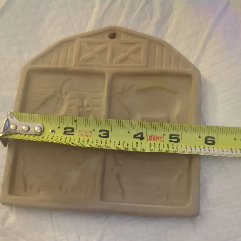 The Pampered Chef 1994 Farmyard Friends Cookie Springerle Stonewear Mold